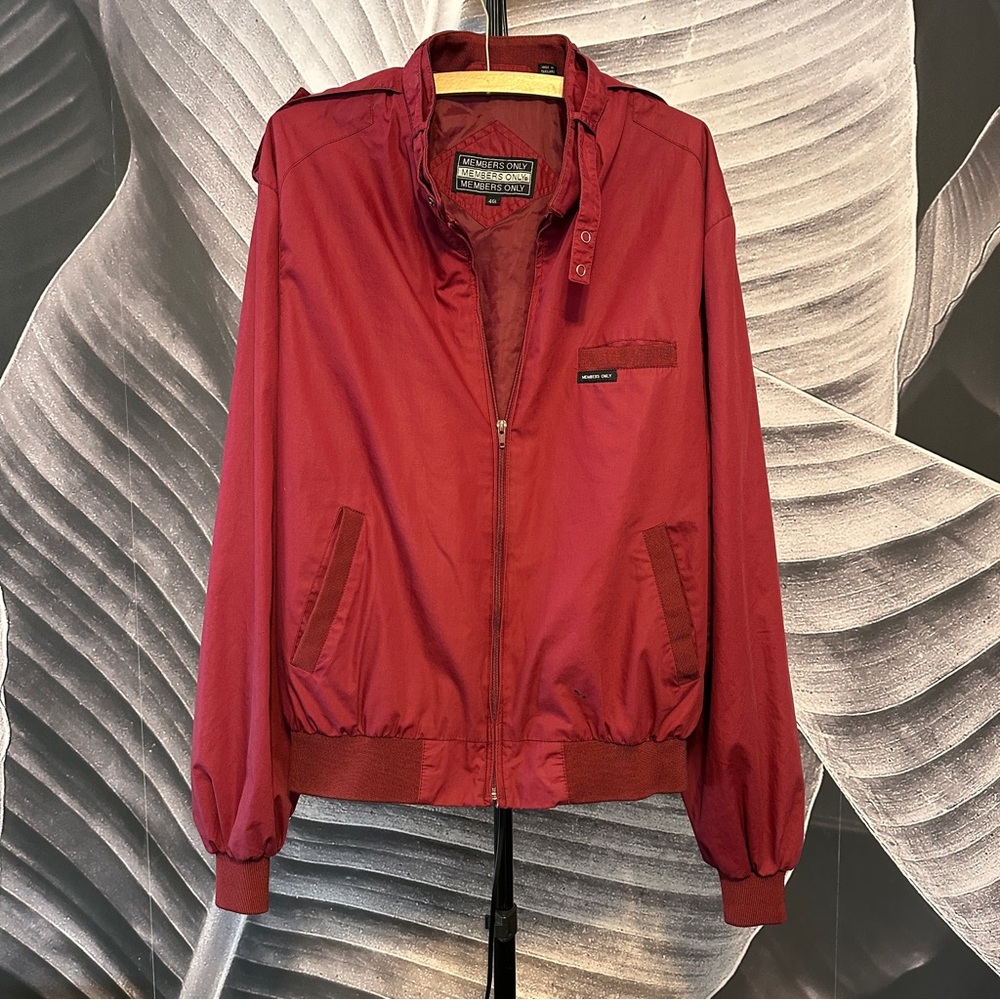Vintage Members Only Jacket XXL Maroon Red Windbreaker 80s 1980s